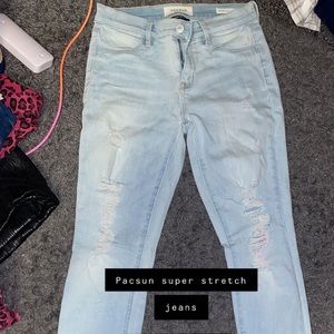 Pacsun blue ripped skinny jeans